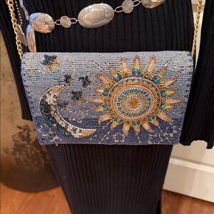Mary Frances Solar System Crossbody Beaded Sun and Moon